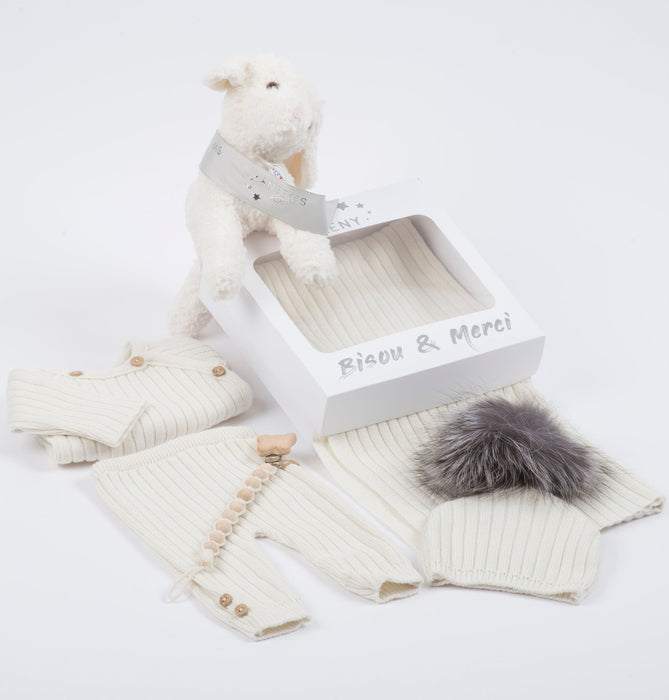 Bebe Sweeny MAILLE LOVE | Baby Gift Box | Cream Knit Set (5)