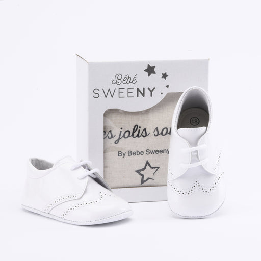 Bebe Sweeny Boys White Patent Leather Pre-Walker Lace Shoes