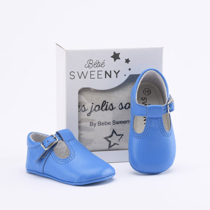 Bebe Sweeny Boys Blue Leather Pre-walker Shoes