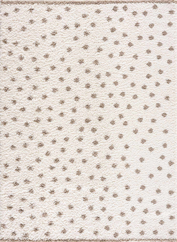 Hauteloom Chaia Dotted Cream & Brown Plush Rug