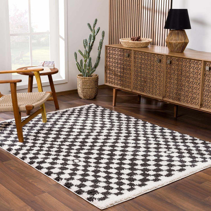 Hauteloom Kieu Black & White Checkered Area Rug