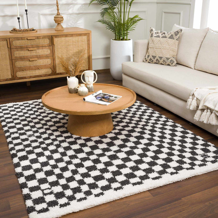 Hauteloom Kieu Black & White Checkered Area Rug