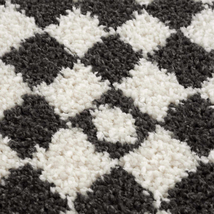 Hauteloom Kieu Black & White Checkered Area Rug