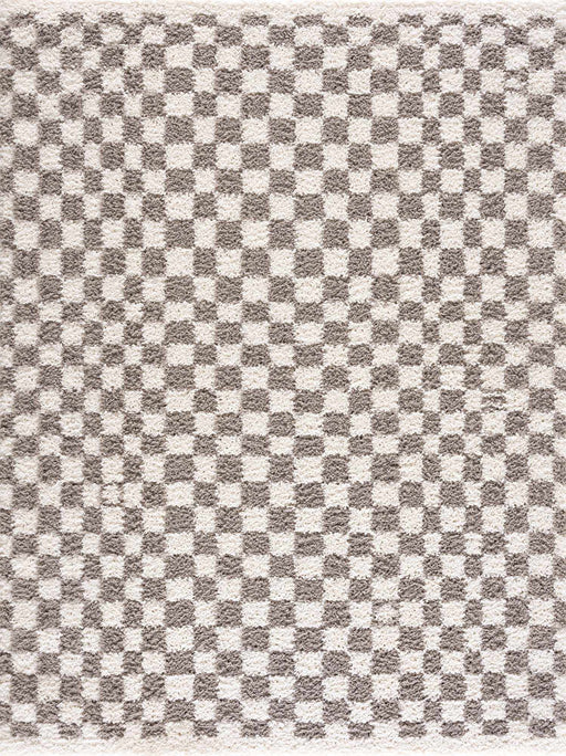 Hauteloom Kieu Taupe Checkered Area Rug