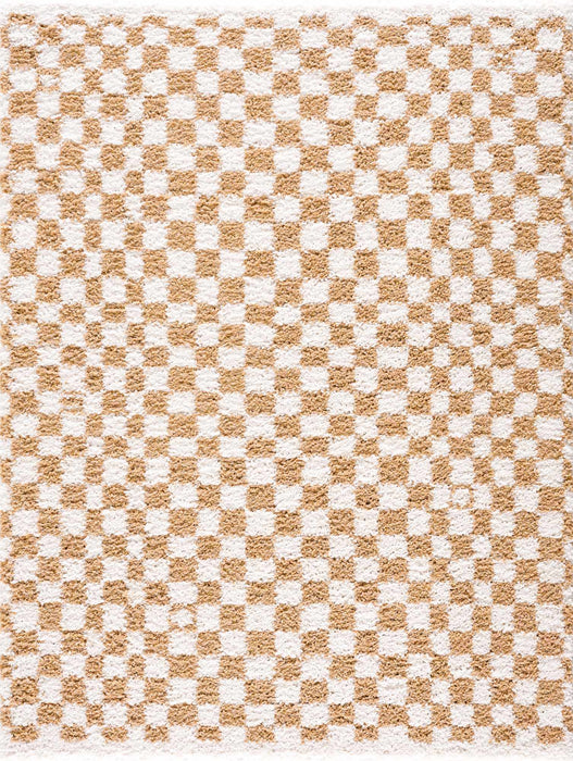 Hauteloom Kieu Yellow & White Checkered Area Rug