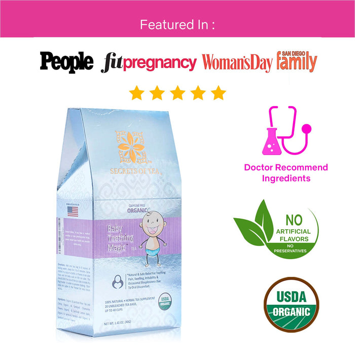 Secrets Of Tea Baby Teething Relief Tea- 80 Servings