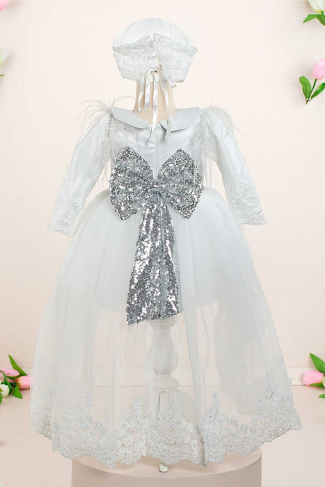 THA Dressing Jaelyn White Baby Dress Set