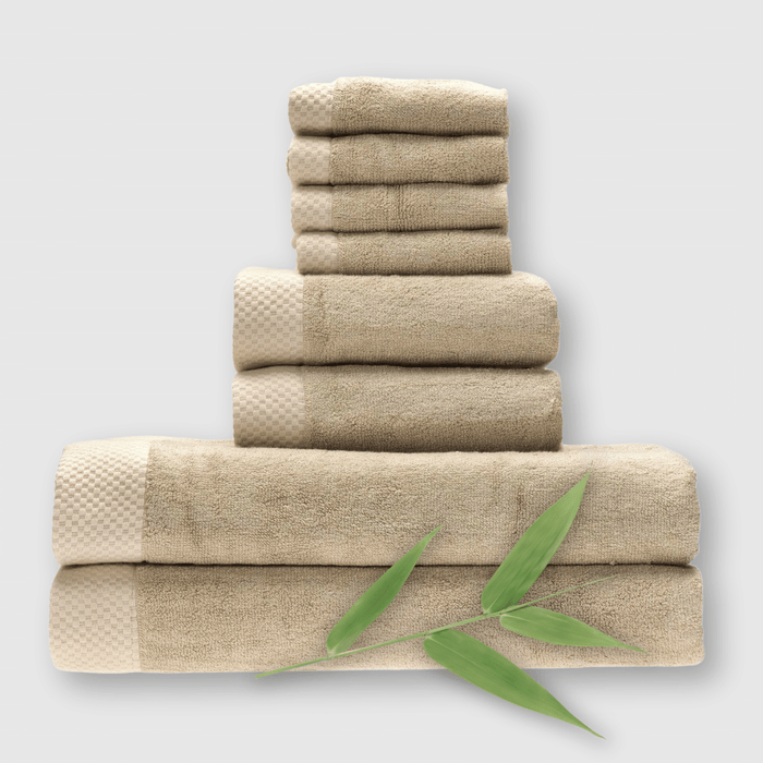 BedVoyage Bamboo Towel Set 8-Piece from BedVoyage Luxury Viscose - Champagne