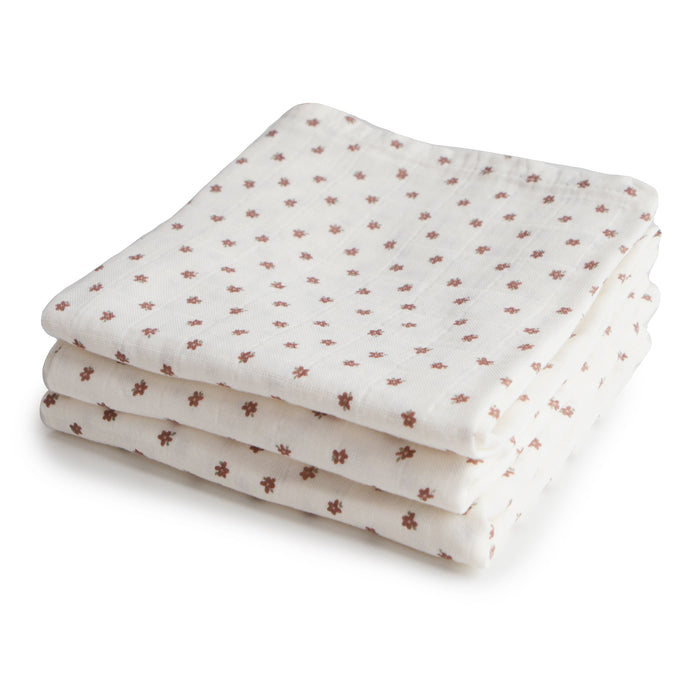 Mushie Organic Cotton Muslin Cloths 3-Pack