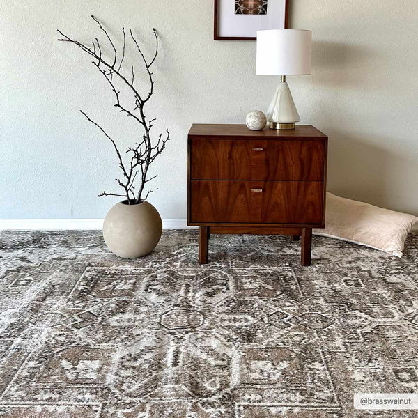 Hauteloom Hera Brown&Cream Washable Area Rug