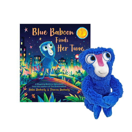 MerryMakers Blue Baboon Finds Her Tune Plush Doll & Book