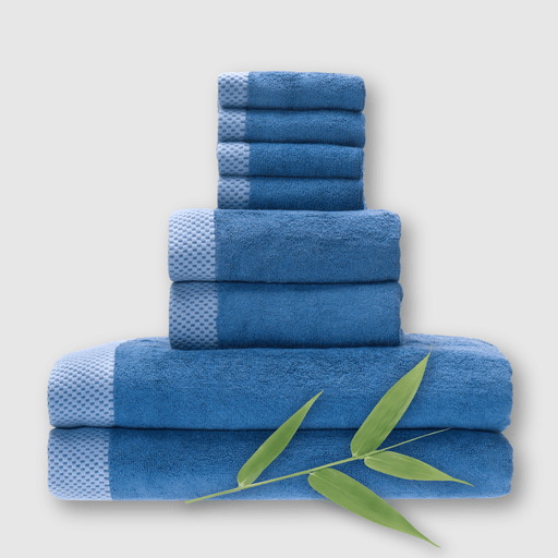 BedVoyage Bamboo Towel Set 8-Piece from BedVoyage Luxury Viscose - Indigo