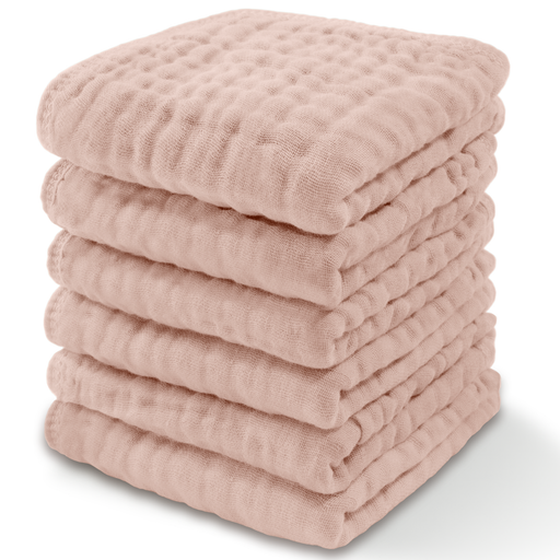 Comfy Cubs Muslin Cotton Baby Washcloths - Blush