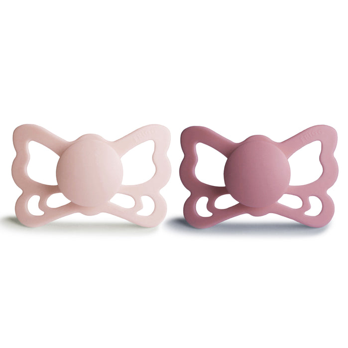 Mushie FRIGG Butterfly Anatomical Silicone Pacifier 2-Pack (6-18 Months)