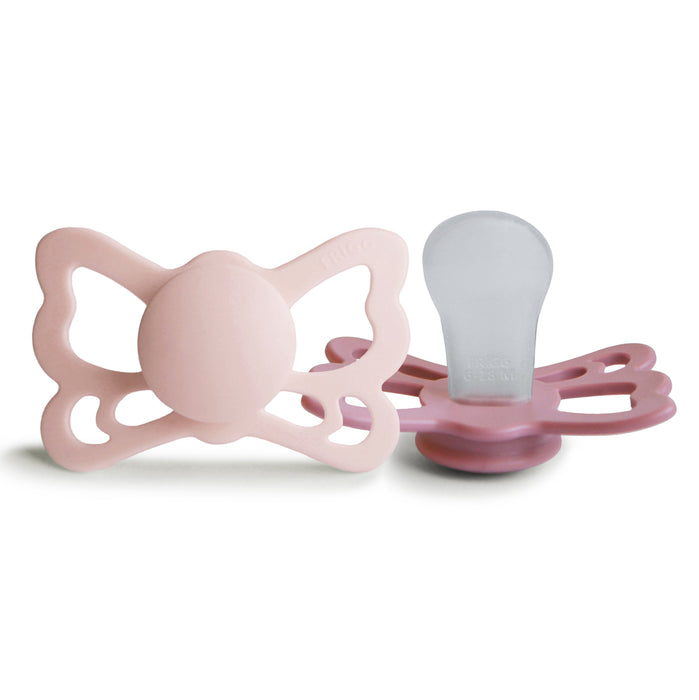 Mushie FRIGG Butterfly Anatomical Silicone Pacifier 2-Pack (6-18 Months)