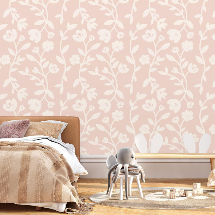 TeepeeJoy Floral Themed Wallpaper - Blushing Petals