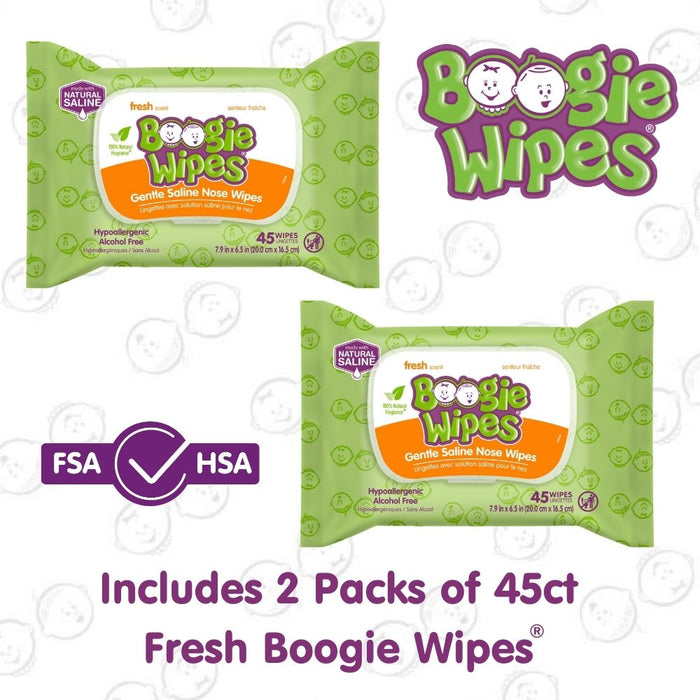 Boogie Wipes Saline Nose Wipes-Fresh 90ct