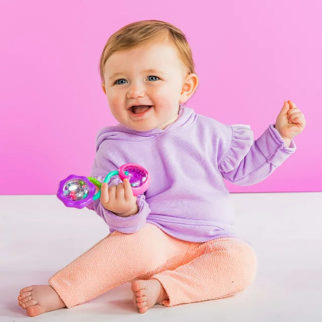 Bright Starts Rattle & Shake BPA-free Baby Barbell Toy, Pink