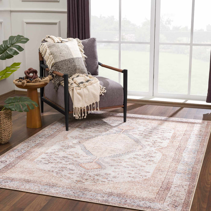 Hauteloom Analu Peach Washable Area Rug