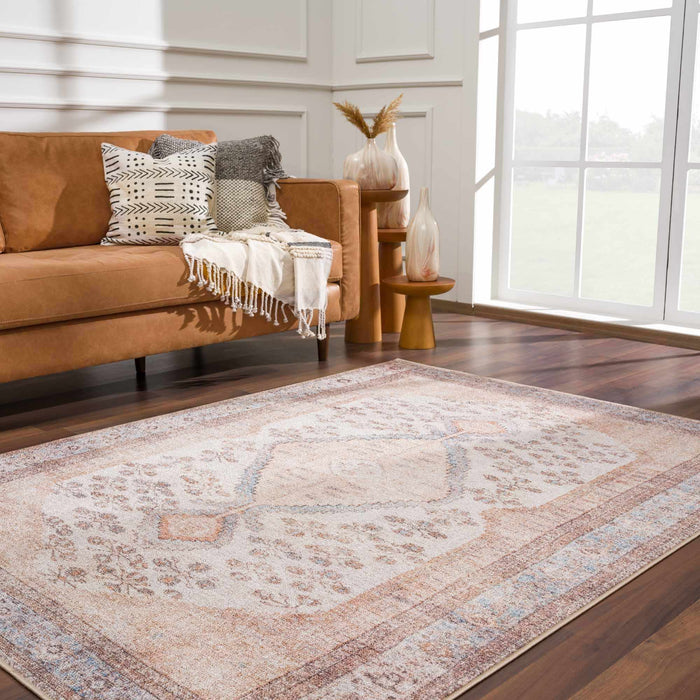 Hauteloom Analu Peach Washable Area Rug