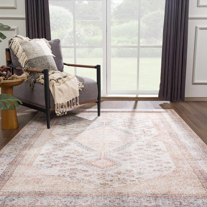 Hauteloom Analu Peach Washable Area Rug