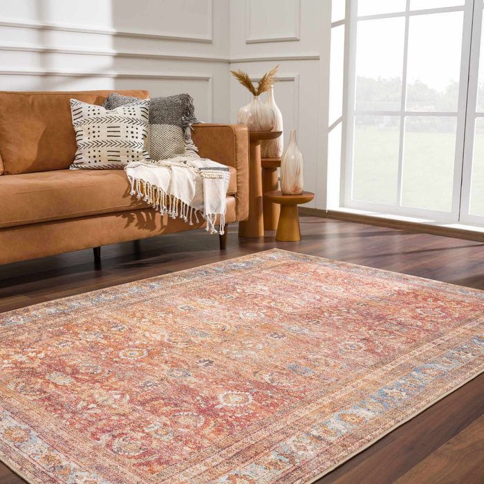 Hauteloom Anshu Peach Washable Area Rug