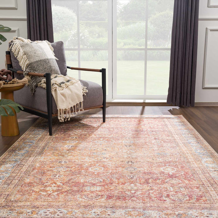 Hauteloom Anshu Peach Washable Area Rug