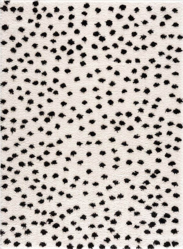 Hauteloom Cansu Black & White Dotted Area Rug