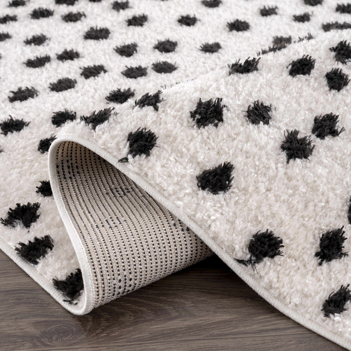 Hauteloom Cansu Black & White Dotted Area Rug