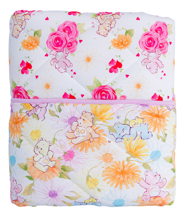 Birdie Bean Care Bears Baby™ spring flowers/blooms toddler birdie quilt