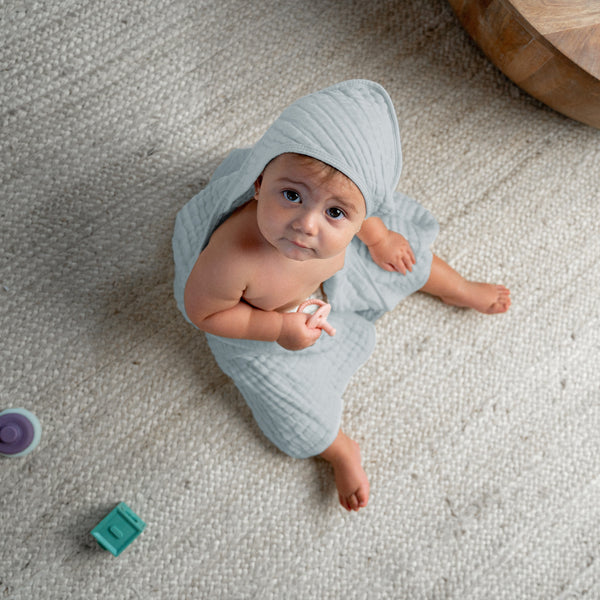 Comfy Cubs Baby Hooded Towels - Slate Grey