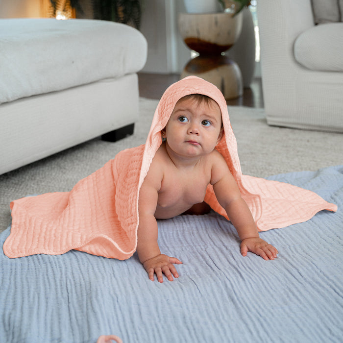 Comfy Cubs Baby Hooded Towels - Lace Pink
