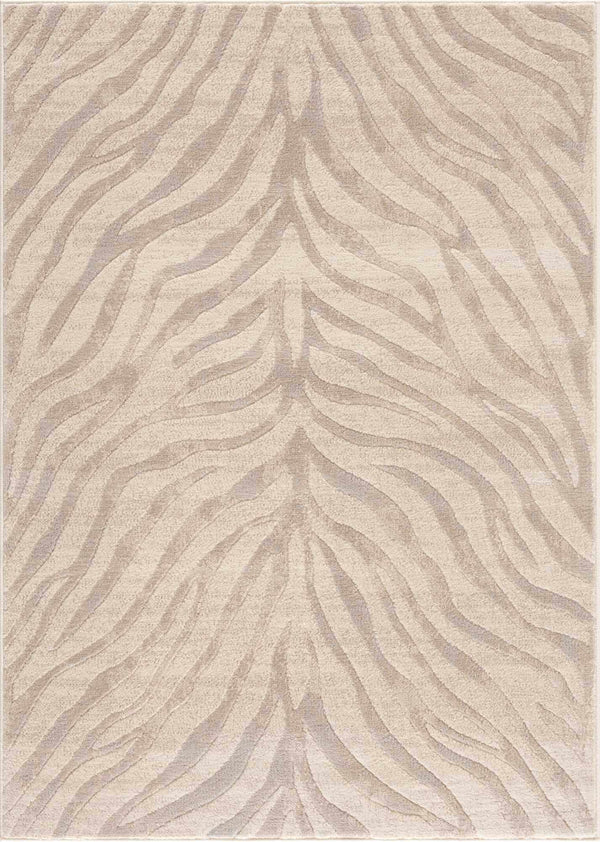 Hauteloom Beige Manteca Zebra Print Area Rug