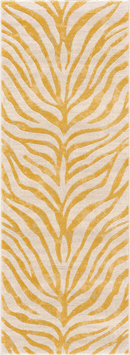 Hauteloom Yellow Terra Zebra Print Area Rug