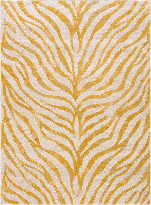 Hauteloom Yellow Terra Zebra Print Area Rug