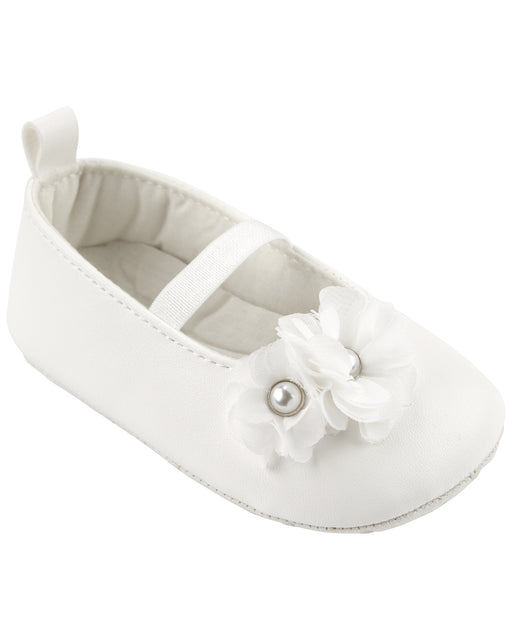 Carter's Ivory Maryjane Shoe with Chiffon Flower