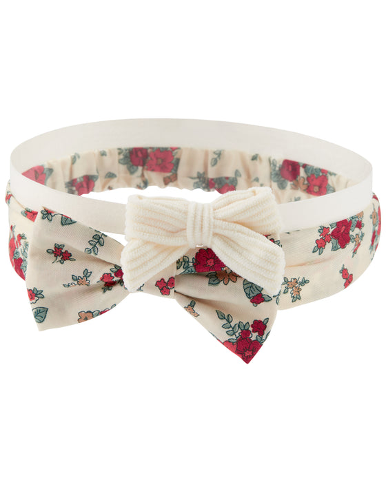 Carter's 2 Pack Ivory Floral Bow Headwraps