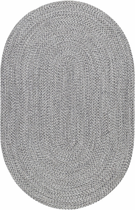 Hauteloom Cream Charcoal Braided Faux Jute Rug