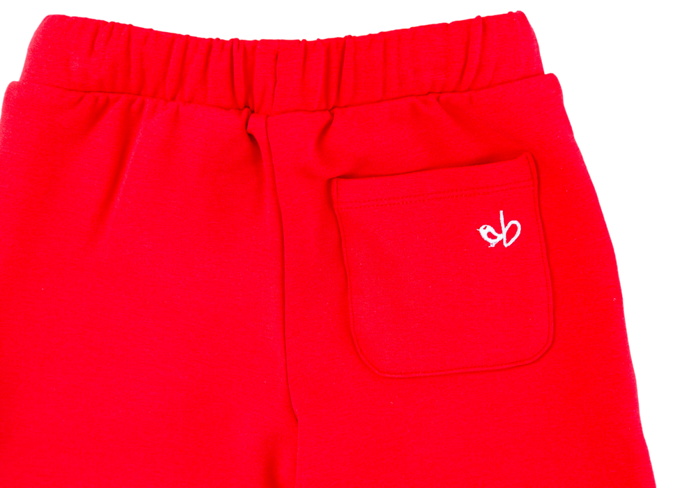 Birdie Bean crimson bamboo/cotton shorts