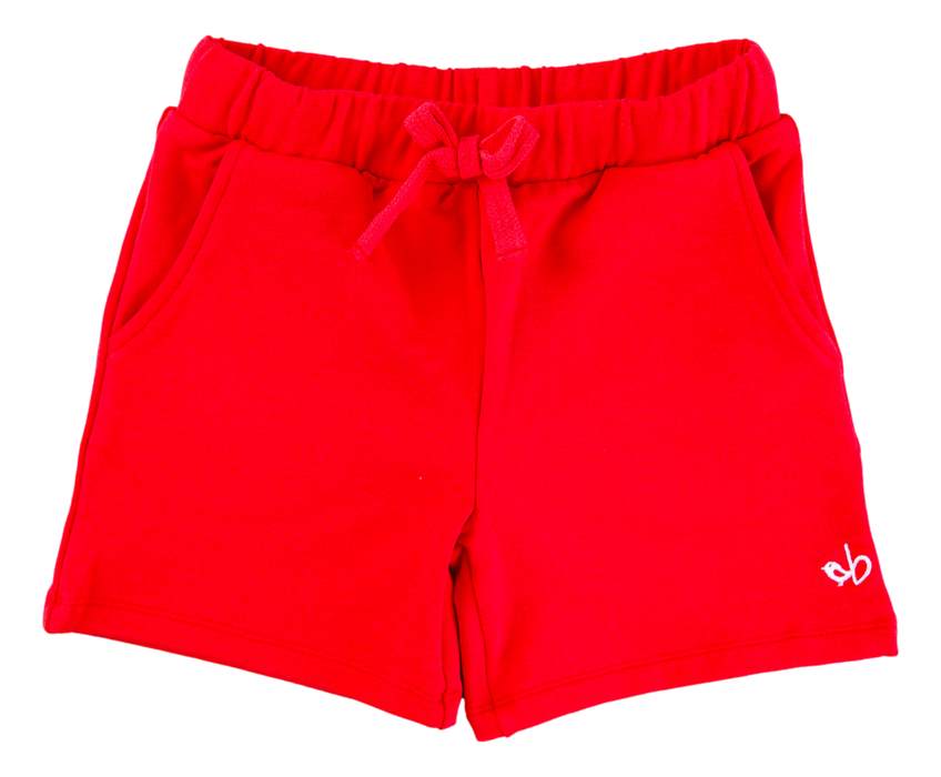 Birdie Bean crimson bamboo/cotton shorts