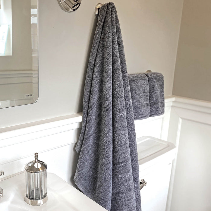 BedVoyage Bamboo Cotton Hand Towel 2 pack from BedVoyage Melange Viscose - Charcoal