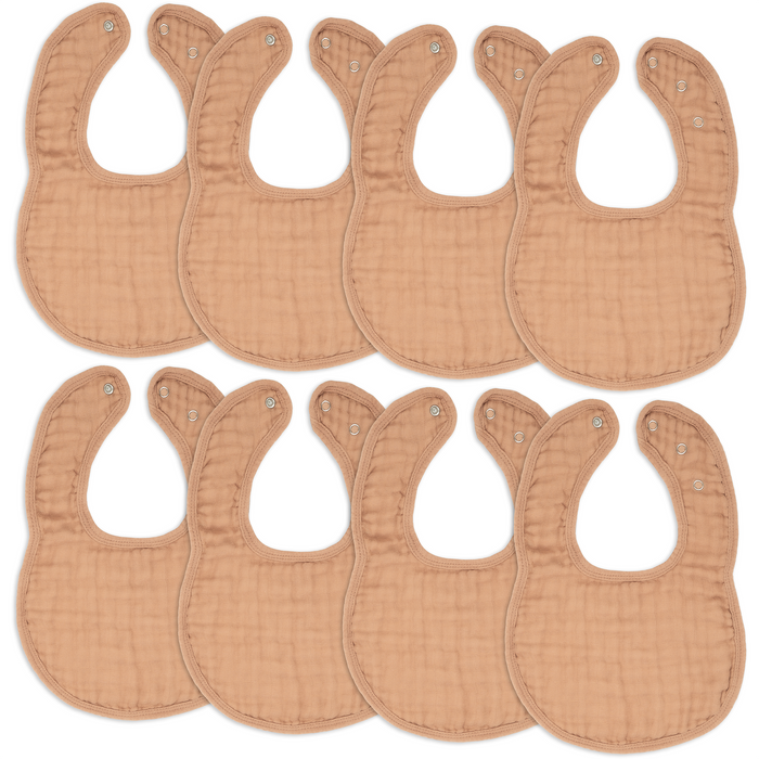 Comfy Cubs Muslin Cotton Baby Bibs - Caramel