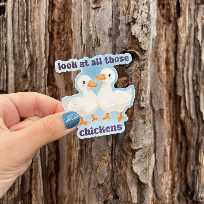 Stick With Finn Look at All Those Chickens Sticker