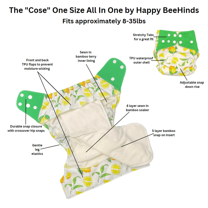 The "Cose" One Size All In One by Happy BeeHinds