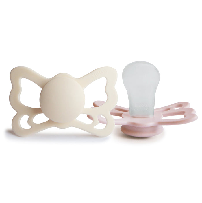 Mushie FRIGG Butterfly Anatomical Silicone Pacifier 2-Pack (6-18 Months)