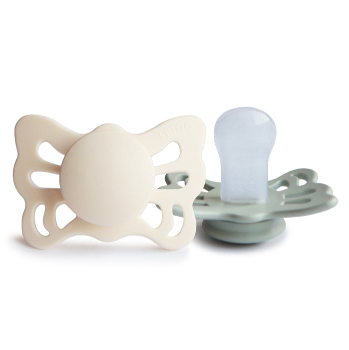 Mushie FRIGG Butterfly Anatomical Silicone Pacifier 2-Pack (0-6 Months)