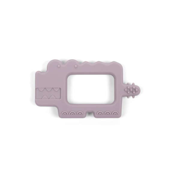 bug + bean kids Silicone Crocodile Teether - Lilac Grey