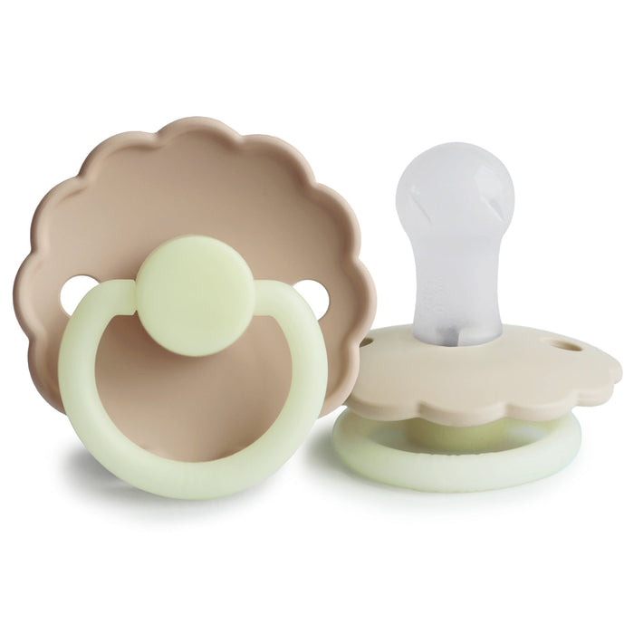 Mushie FRIGG Daisy Night Silicone Pacifier 2-Pack