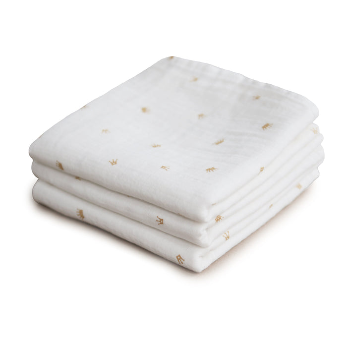 Mushie Organic Cotton Muslin Cloths 3-Pack