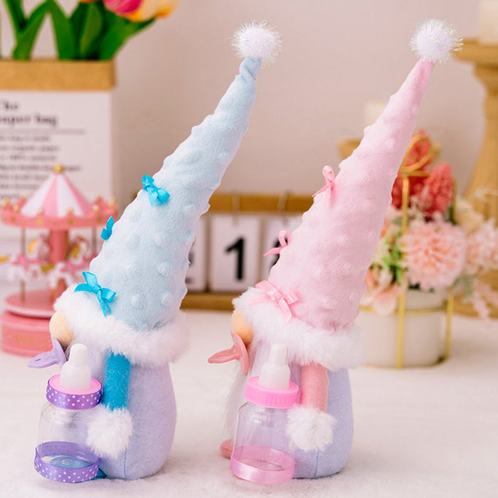 OrnamentallyYou Cute Nursery Pair Baby Gnome Set of 2, Light Blue and Pink Toddler Boy and Girl